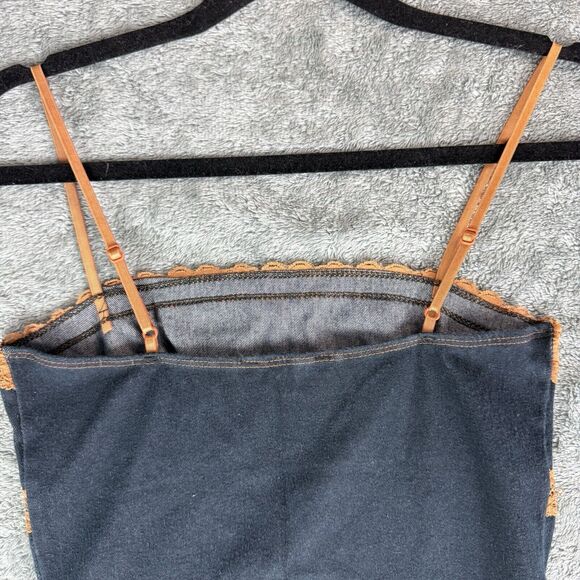 Vintage Y2K Moa Moa Lace Accent Tank Top Women Size Medium‎ Stretch Made in USA - Picture 8 of 12